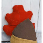 Upcycled Sweater Acorn and Oak Leaf Pillow Free Sewing Pattern