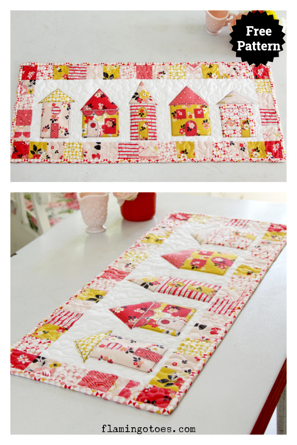 Vintage Daydream Neighborhood Table Runner Free Sewing Pattern
