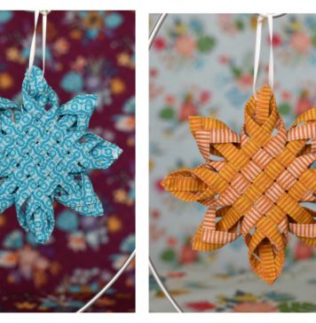 Woven Fabric Star Ornament Free Sewing Pattern and Video Tutorial