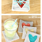 Simple Fabric Heart Coasters Free Sewing Pattern