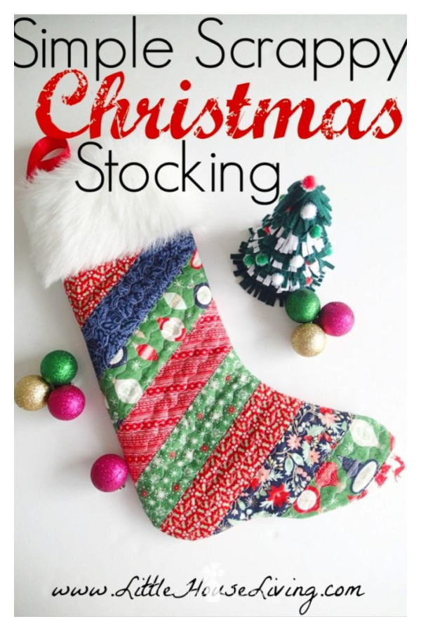 Simple Quilted Christmas Stocking Free Sewing Pattern