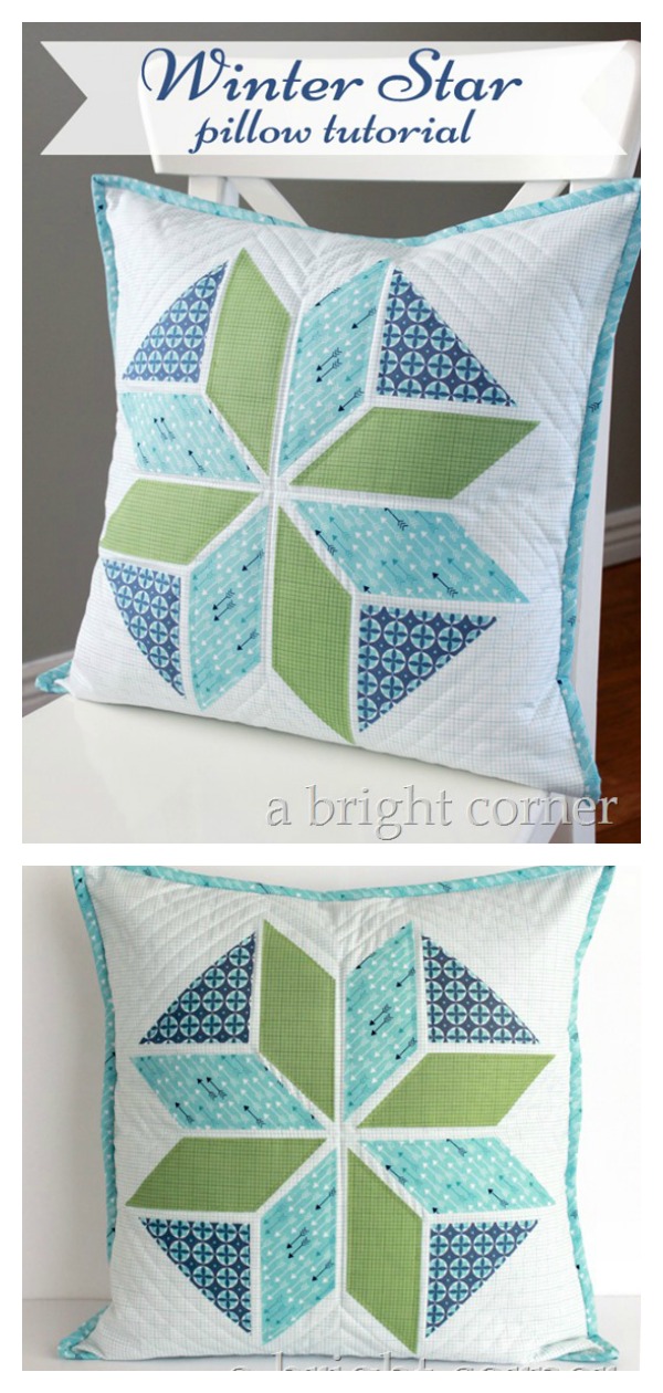 Winter Star Pillow Free Sewing Pattern 