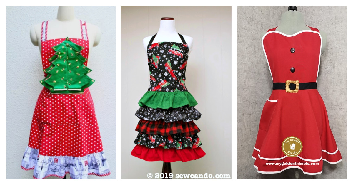 Christmas Apron Pattern with Lights Free Sewing Pattern