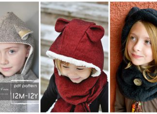 Hooded Scarf with Animal Ears Sewing Patterns