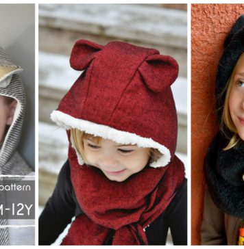 Hooded Scarf with Animal Ears Sewing Patterns