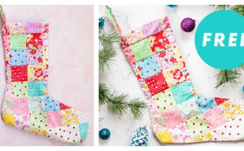 Patchwork Quilt Christmas Stocking Free Sewing Pattern