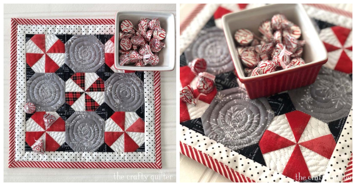 Peppermint Snowball Candy Mat Free Sewing Pattern