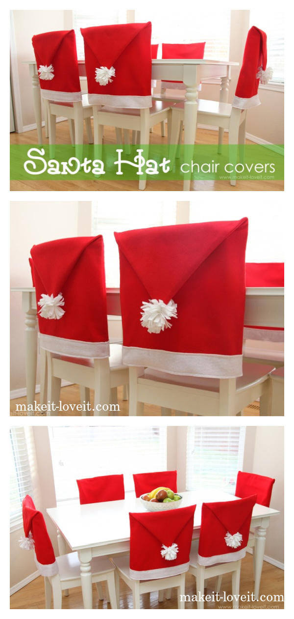 Santa Hat Chair Covers Free Sewing Pattern
