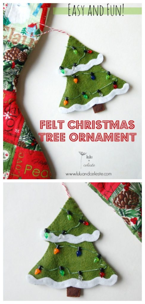 Felt Christmas Tree Ornament Free Sewing Pattern