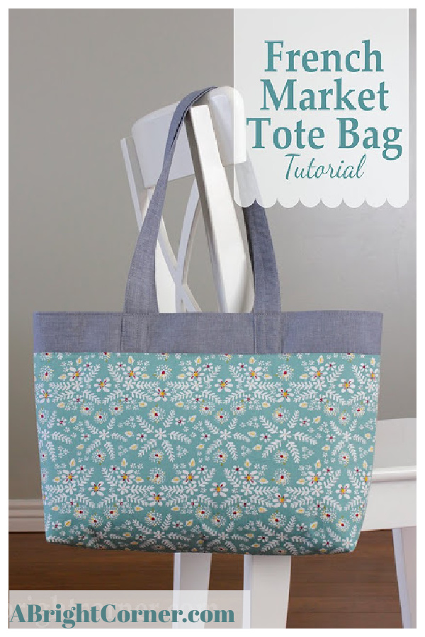 French Market Tote Bag Free Sewing Pattern 
