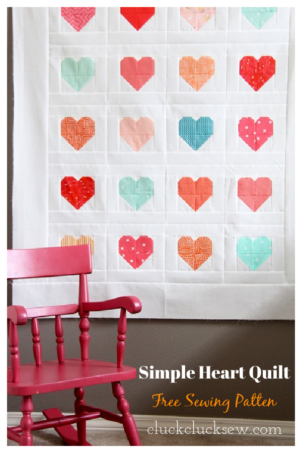 Simple Heart Quilt Free Sewing Pattern