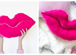 Lips Pillow Free Sewing Pattern