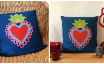 Mexican Sacred Heart Cushion Free Sewing Pattern
