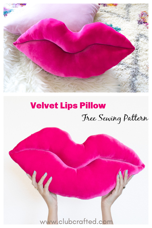 Velvet Lips Pillow Free Sewing Pattern