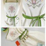 Cross Stitch Apron with Drawstring Ties Free Sewing Pattern