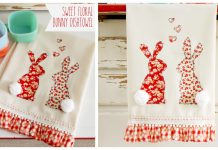 Sweet Floral Bunny Dishtowel Free Sewing Pattern