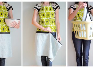 Hand Towel Apron With Zipper Free Sewing Pattern