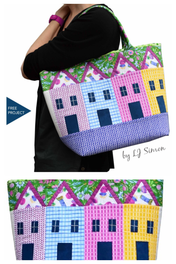 Row House Tote Free Sewing Pattern