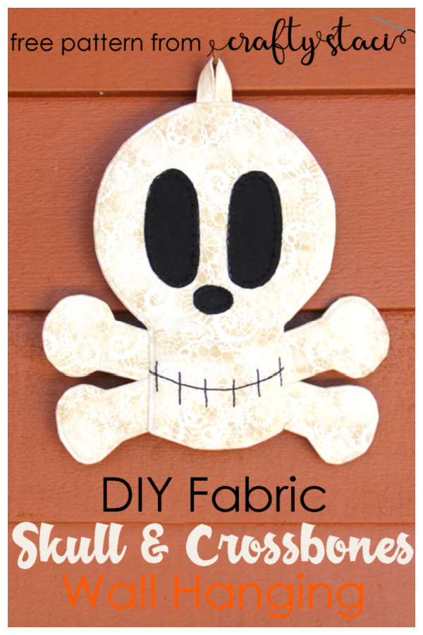Fabric Skull and Crossbones Wall Hanging Free Sewing Pattern
