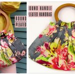Round Handle Pleated Handbag Free Sewing Pattern