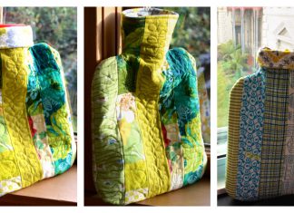 Quilted Hot Water Bottle Cover Free Sewing Pattern
