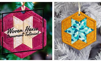 Woven Hexie Ornament Free Sewing Pattern