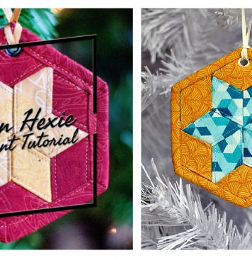 Woven Hexie Ornament Free Sewing Pattern