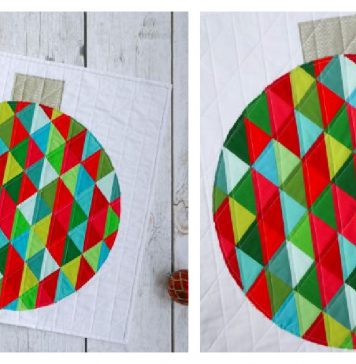 Holiday Ornament Mini Quilt Free Sewing Pattern