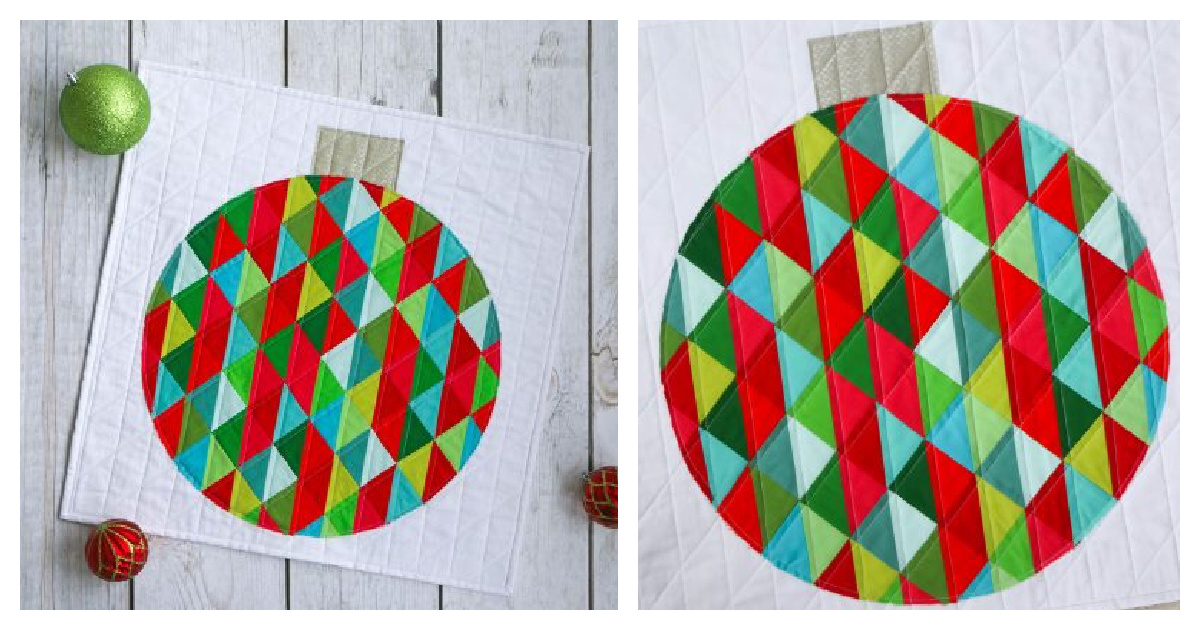 Holiday Ornament Mini Quilt Free Sewing Pattern