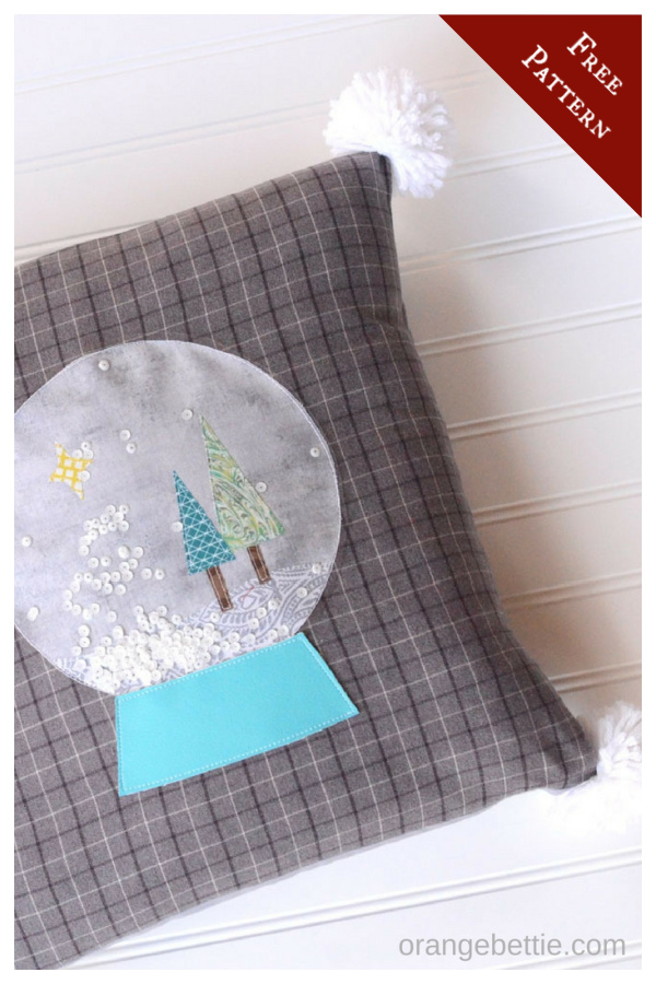 Snow Globe Christmas Pillow Free Sewing Pattern