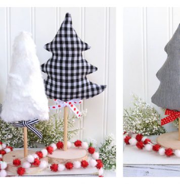 Tabletop Fabric Christmas Trees Free Sewing Pattern