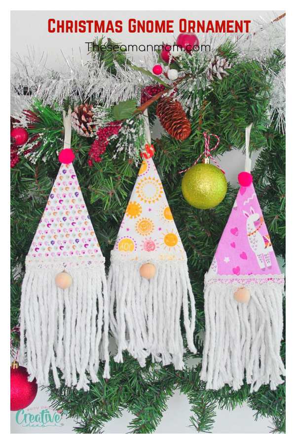 Christmas Gnome Ornament Free Sewing Pattern