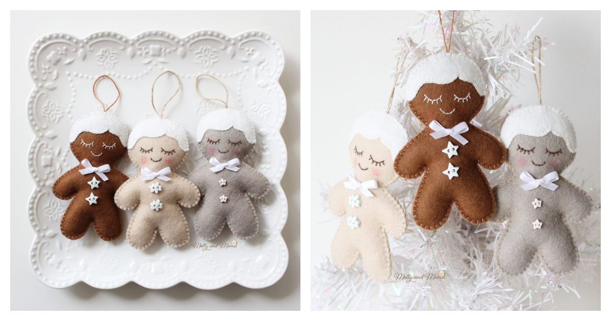 Gingerbread Ornament Free Sewing Pattern