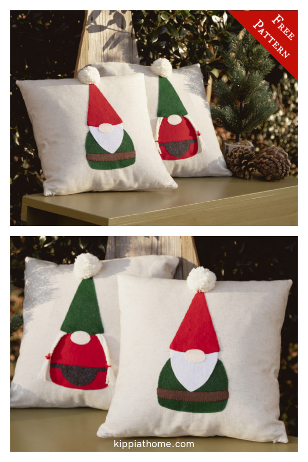 Gnome Applique Pillows Free Sewing Pattern 