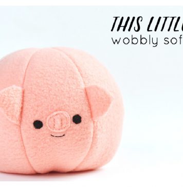 Little Piggy Wobbly Softie Ball Free Sewing Pattern