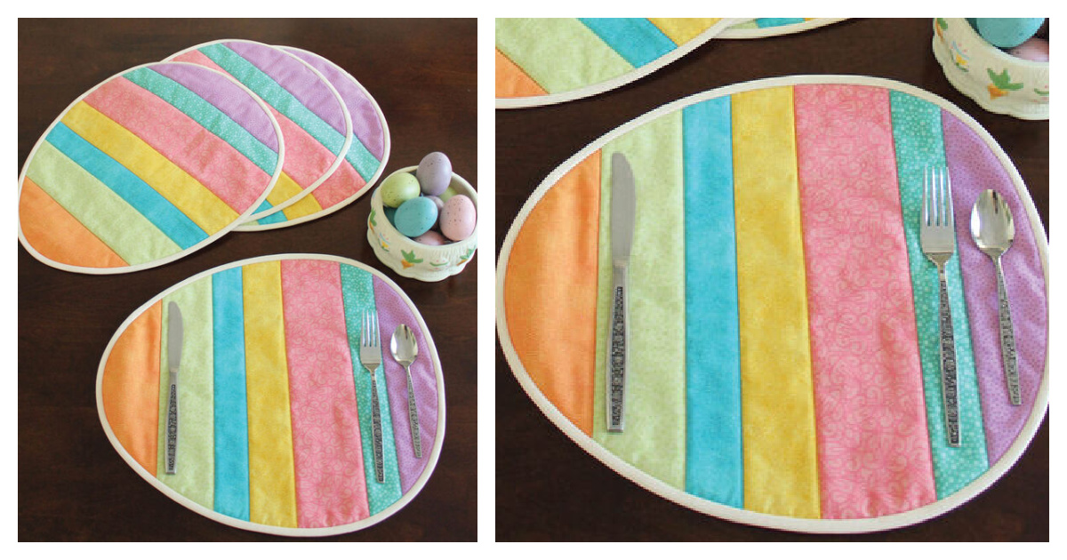 Easter Egg Placemats Free Sewing Pattern