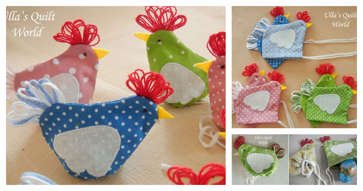 Quilted Easter Chicken Pouch Free Sewing Pattern