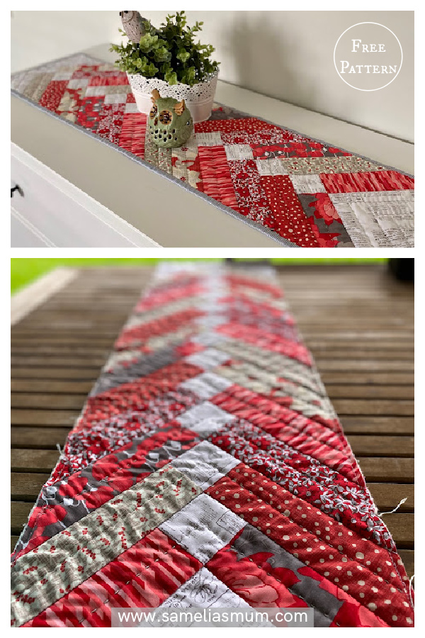 Red Braid Table Runner Free Sewing Pattern