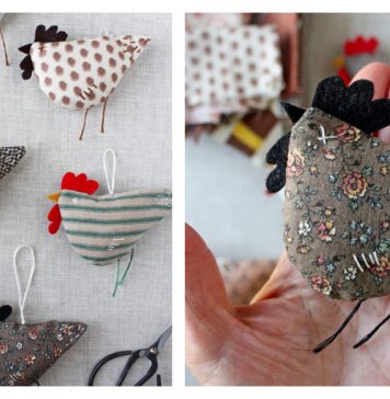 Chicken Ornament Free Sewing Pattern