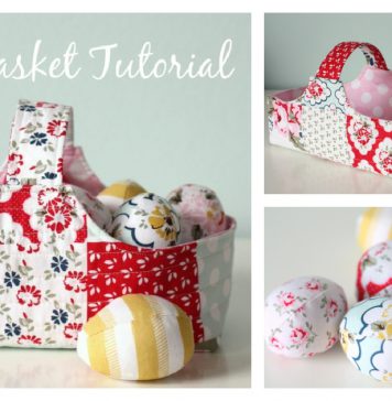 Fabric Basket and Eggs Free Sewing Pattern