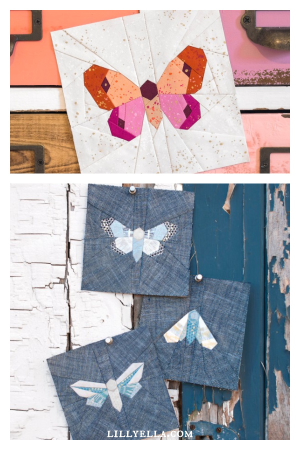 Moth Charm Blocks Free Sewing Pattern