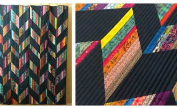 Scrappy Strippy Chevron Quilt Free Sewing Pattern