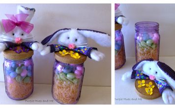 Easter Bunny Mason Jar Toppers Free Sewing Pattern