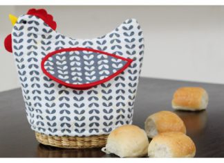Quilted Holiday Bread Basket Cover Free Sewing Pattern