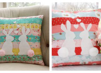 Spring Bunnies in Love Pillow Free Sewing Pattern