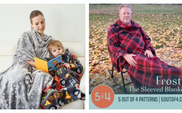 Frosty the Sleeved Blanket Free Sewing Pattern