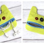 Little Monster Earbud Pouch Free Sewing Pattern