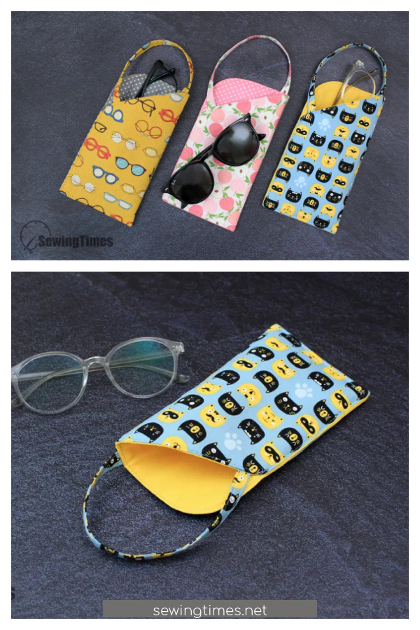 Easy Glasses Case for Beginner Free Sewing Pattern and Video Tutorial