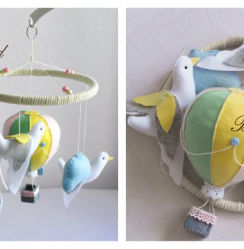 Felt Dove and Balloon Mobile Free Sewing Pattern