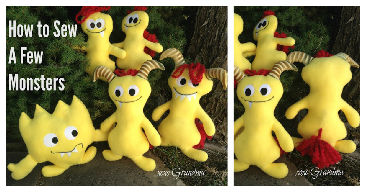Little Monster Softies Free Sewing Pattern